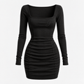 Palamera Black Monogram Mini Dress
