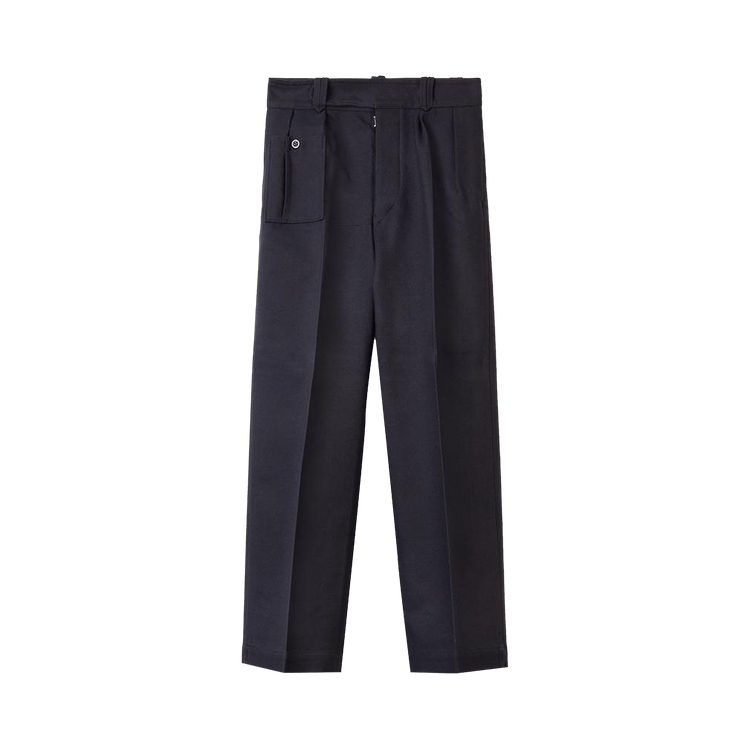 Maison Margiela High Rise Wool Canvas Pocket Trouser "Navy"