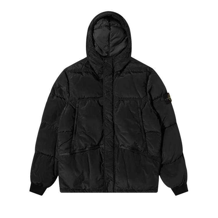 Stone Island Logo Patch Real Down Jacket "Black"