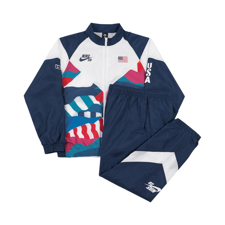 Nike SB x Parra USA Federation Kit Skate Tracksuit "Brave Blue/White"