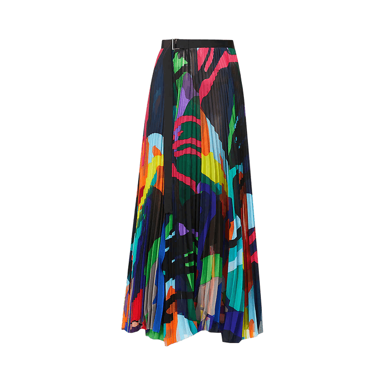 Sacai x KAWS Print Chiffon Skirt "Multicolor"