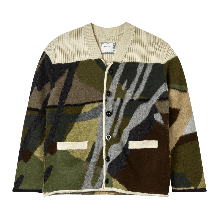 Sacai x KAWS Jacquard Knit Cardigan "Camouflage"