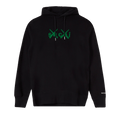 Sacai x KAWS Flock Print Hoodie "Black/Green"