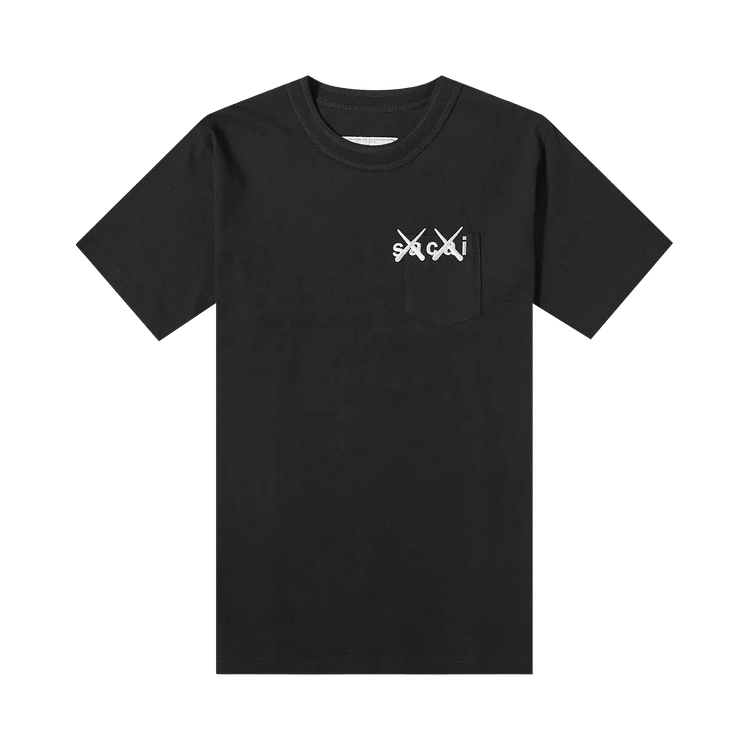 Sacai x KAWS Embroidery T-Shirt "Black/White"