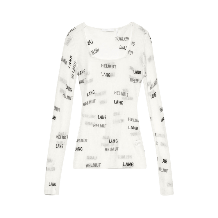 Helmut Lang Logo Long-Sleeve Tee "Muslin"