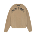 Palm Angels GD Curved Logo Crewneck "Beige/Black"