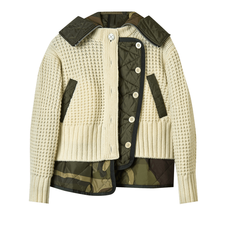 Sacai x Kaws Print X Wool Knit Blouson "Camouflage"