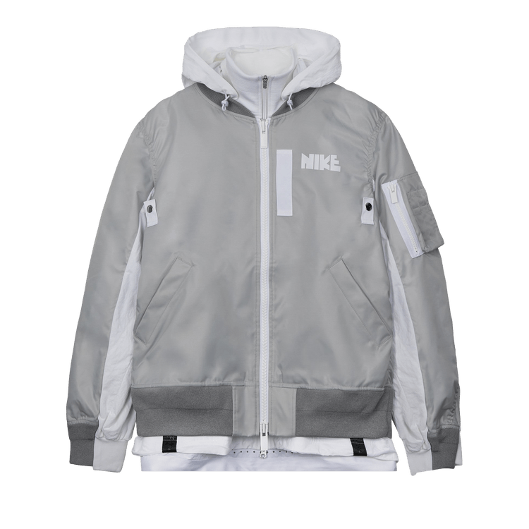 Nike x Sacai Layered Bomber Jacket "Grey Fog"