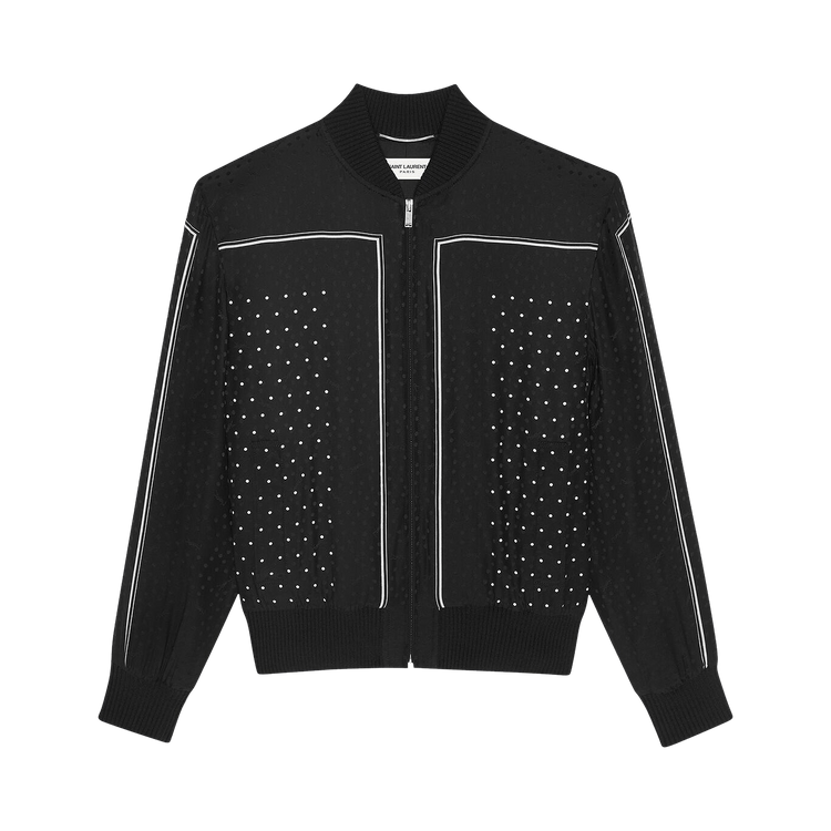 Saint Laurent Teddy Square Scarf Shirt "Black/Chalk"