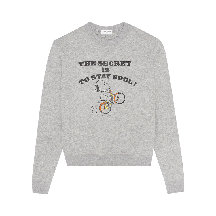 Saint Laurent High Neckline Sweatshirt "Heather Grey/Black/Oran"