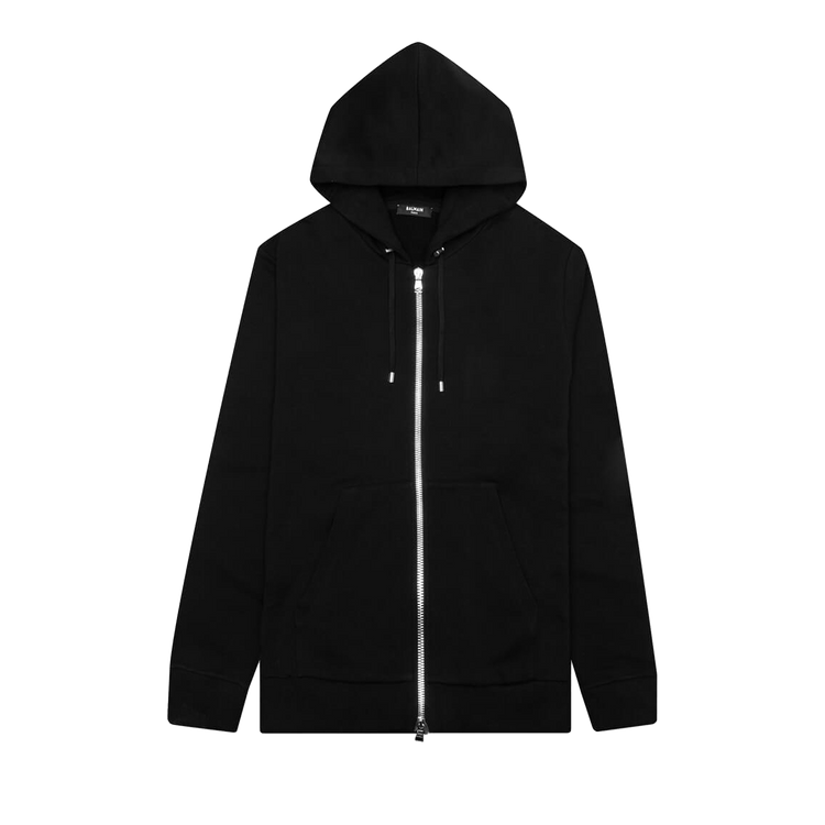 Balmain Zipped Printed Hoodie "Noir/Blanc"