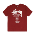 Stussy World Tour Tee "Burgundy"