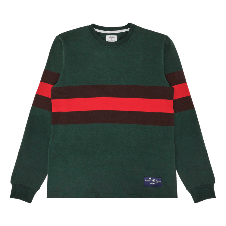 Noah Long-Sleeve Rugby Crew "Bottle/Brown/Dark Red"