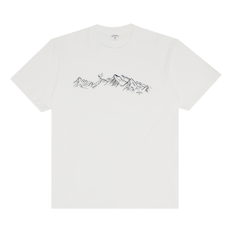 Noah Short-Sleeve Mountain Range Tee "White"
