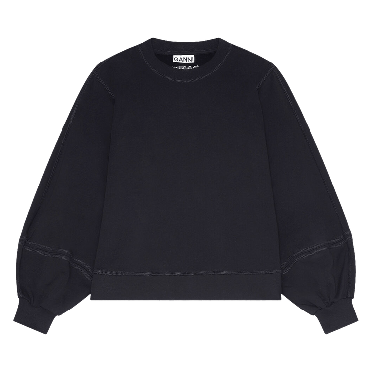 GANNI Puff Sleeve Sweatshirt "Black"