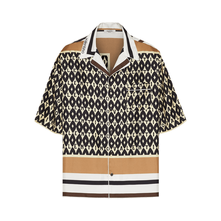 Valentino Silk Shirt "St. Foulard Archive Nero"