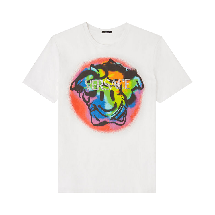Versace Medusa Smiley Crystal T-Shirt "White/Multicolor"