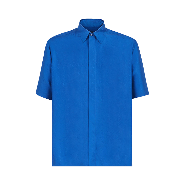 Fendi Silk Short-Sleeve Shirt "Zaffiro"