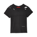 Eckhaus Latta Lapped Baby Tee "Destroyed Black"