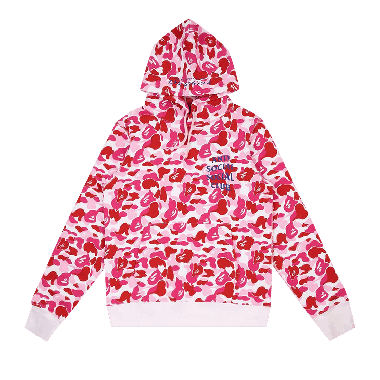 BAPE x Anti Social Social Club ABC Camo Pullover Hoodie "Pink"