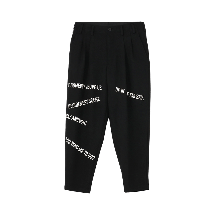 Yohji Yamamoto Message Print Pants "Black"