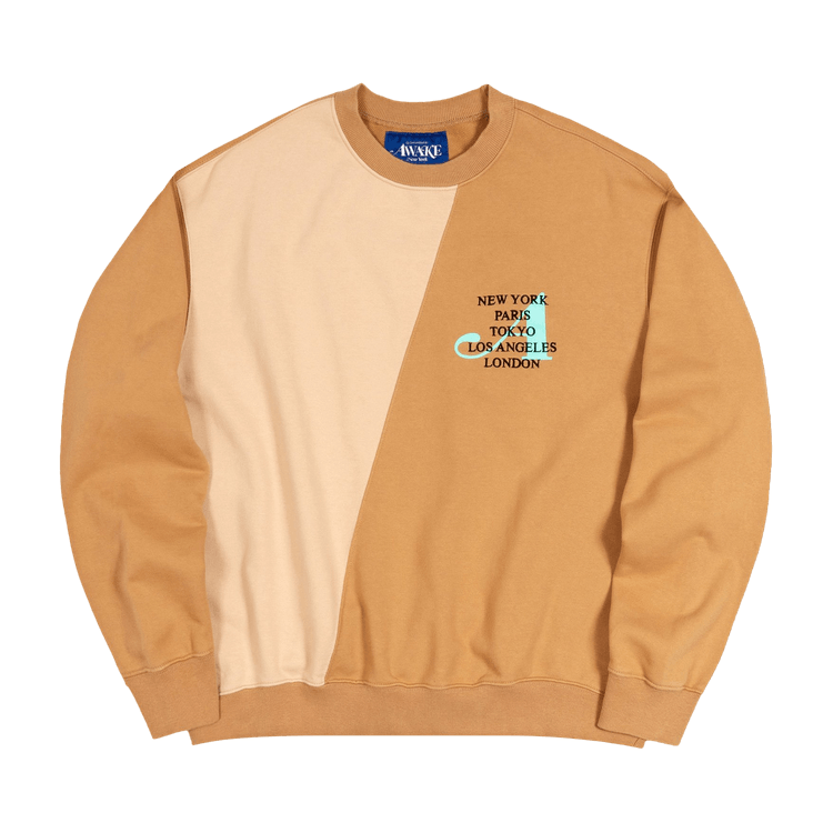 Awake NY Two-Tone Split Crewneck "Sand"