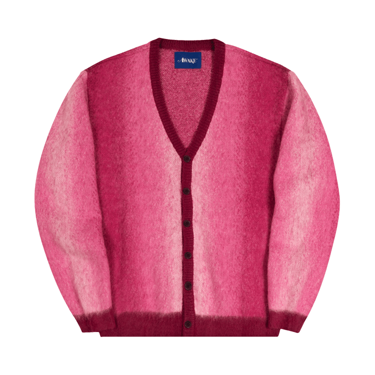 Awake NY Mohair Ombre Striped Cardigan "Fuchsia"