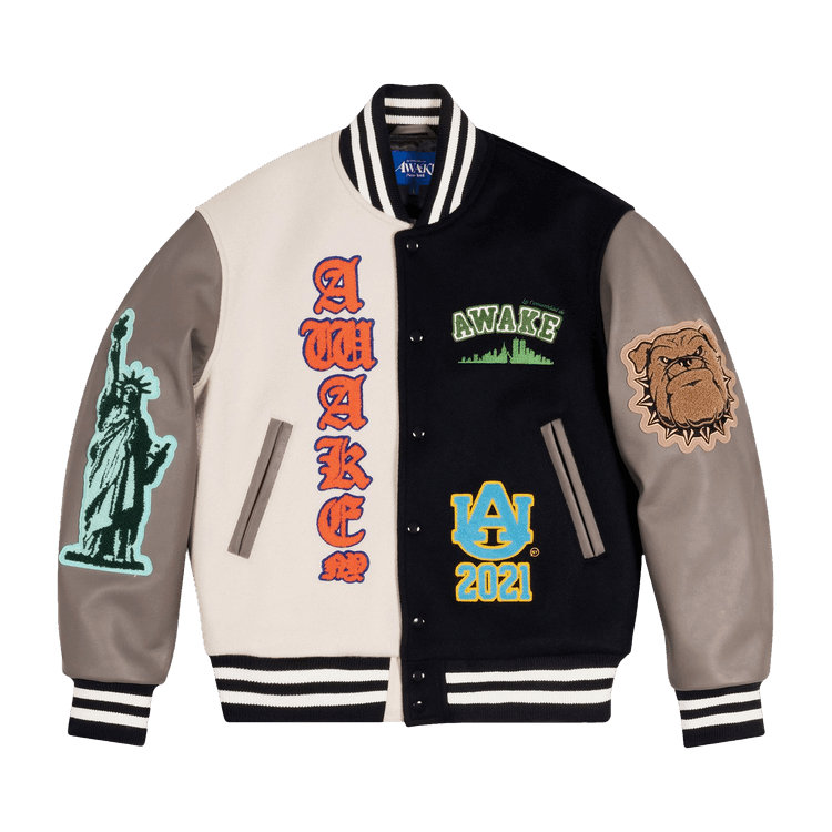 Awake NY Chenille Patches Varsity Jacket "Navy Combo"