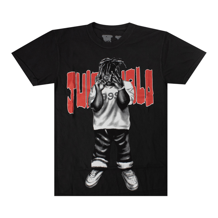 Vlone x Juice WRLD Black Man Of The World Short-Sleeve T-Shirt "Black/Red"