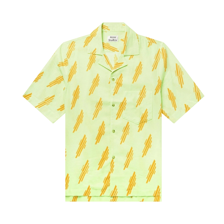Acne Studios Simon Camp Collar Textured Shirt "Yellow"