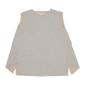 CELINE Wraparound Wool Top "Heather Grey"
