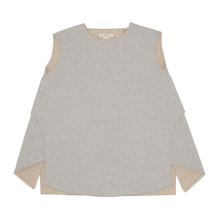 CELINE Wraparound Wool Top "Heather Grey"