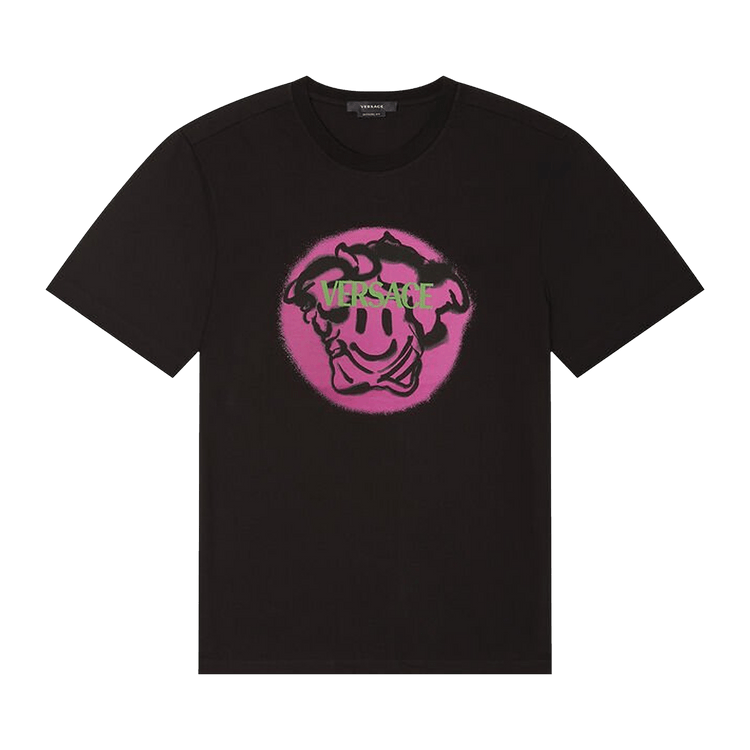 Versace Medusa Smiley T-Shirt "Black/Fuchsia"