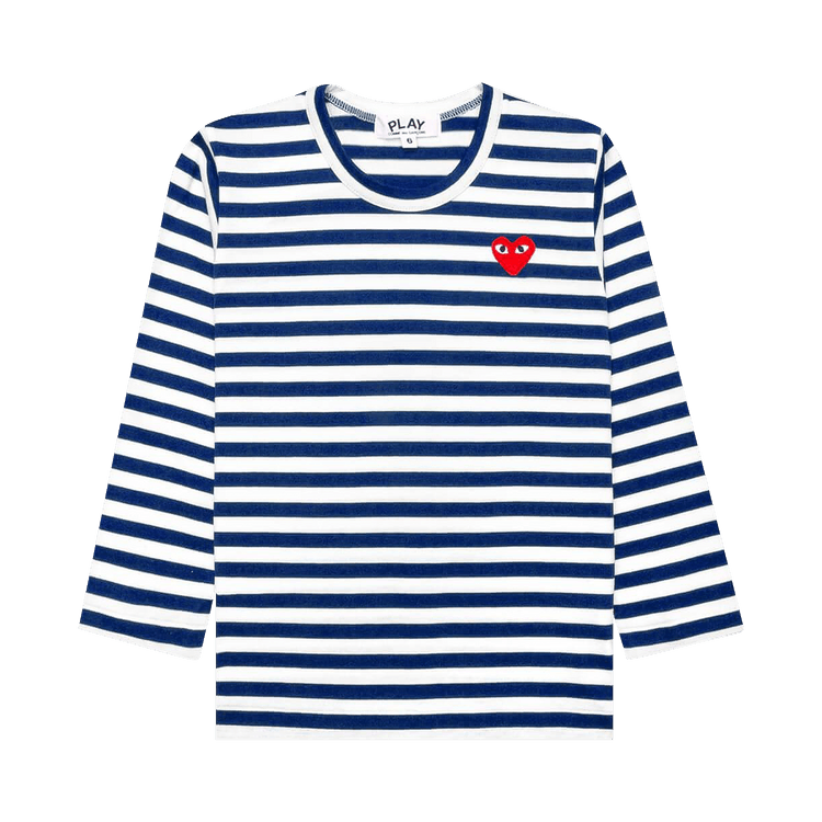 Comme des Garçons PLAY Striped Long Sleeve T-Shirt "White/Blue"