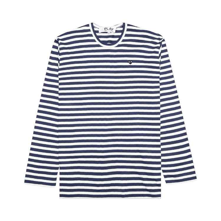 Comme des Garçons PLAY Little Heart Striped Long-Sleeve T-Shirt "Navy/White"