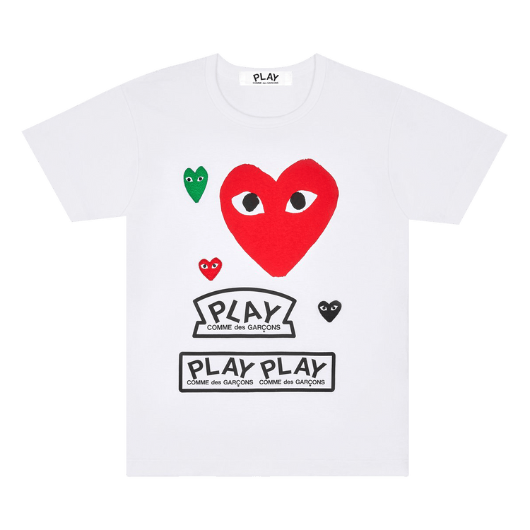 Comme des Garçons PLAY Multi Logo Short-Sleeve T-Shirt "White"