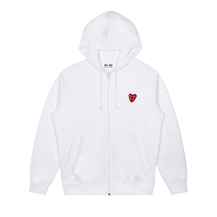Comme des Garçons PLAY Stacked Heart Hooded Sweatshirt "White"