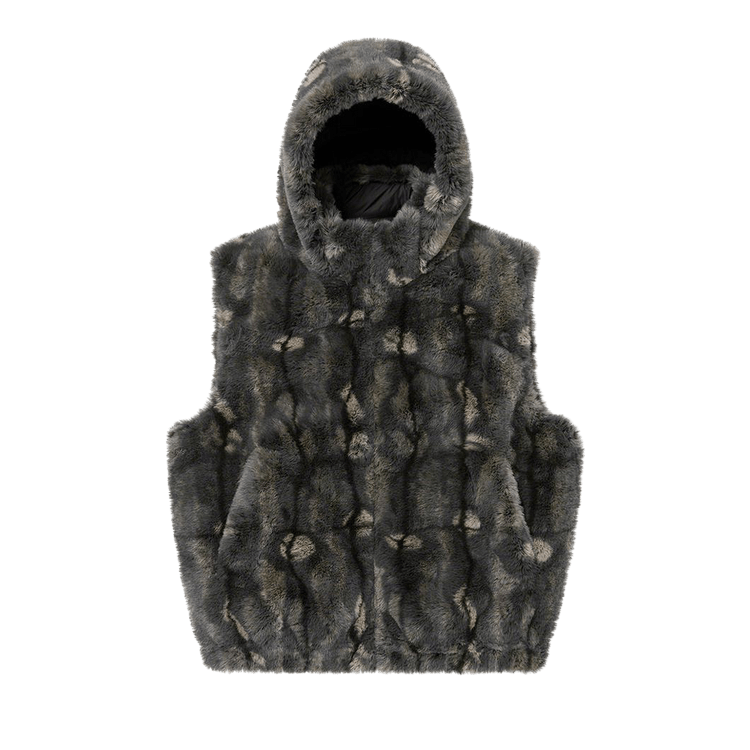 Supreme Faux Fur Hooded Vest "Black"