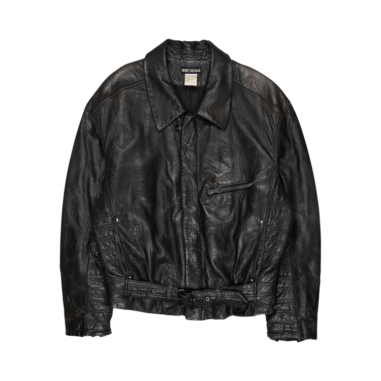 Vintage Issey Miyake Deer Leather Biker Jacket "Black"