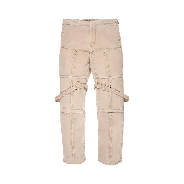 Vintage Helmut Lang Zipper Cargo Pants "Cream"