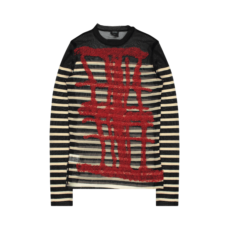 Vintage Jean Paul Gaultier Embroidered Tattoo Top "Black/Cream/Red"
