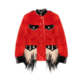 Vintage Jean Paul Gaultier Mink Fur Napoleon Jacket "Black/Cream/Red"