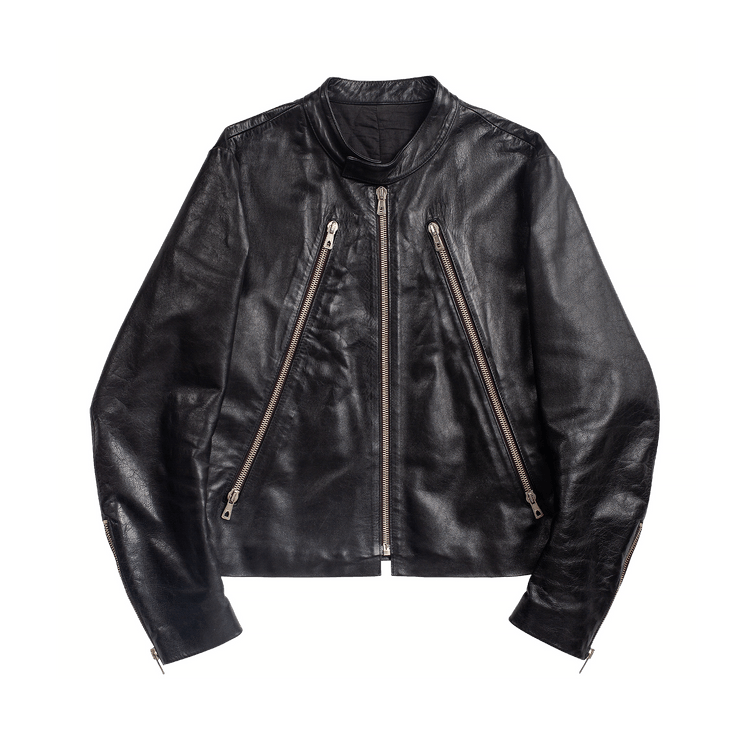 Vintage Maison Margiela Original 5 Zip Leather Jacket "Black"