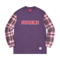 Supreme Plaid Sleeve Long-Sleeve Top "Dusty Purple"