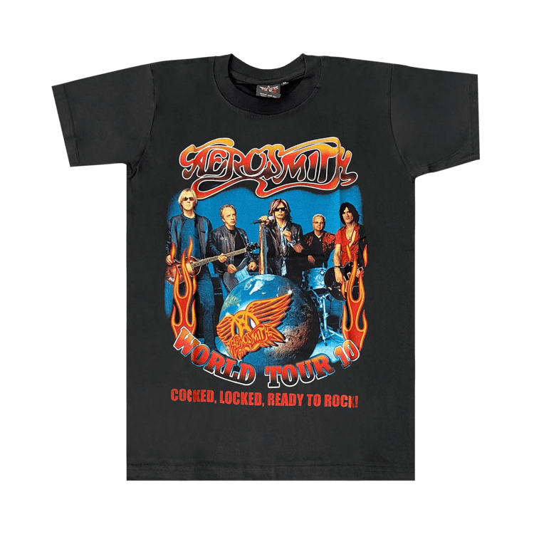 Vintage Aerosmith Rock Band World Tour T-Shirt "Black"