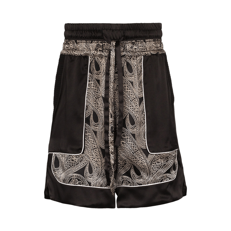 Nahmias Paisley Silk Shorts "Black"