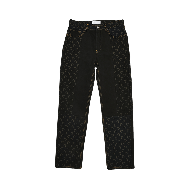 Marine Serre Regenerated Moon Denim Trousers "Black"