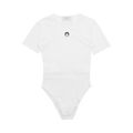 Marine Serre Ribbed Cotton Branded Bodysuit "White"