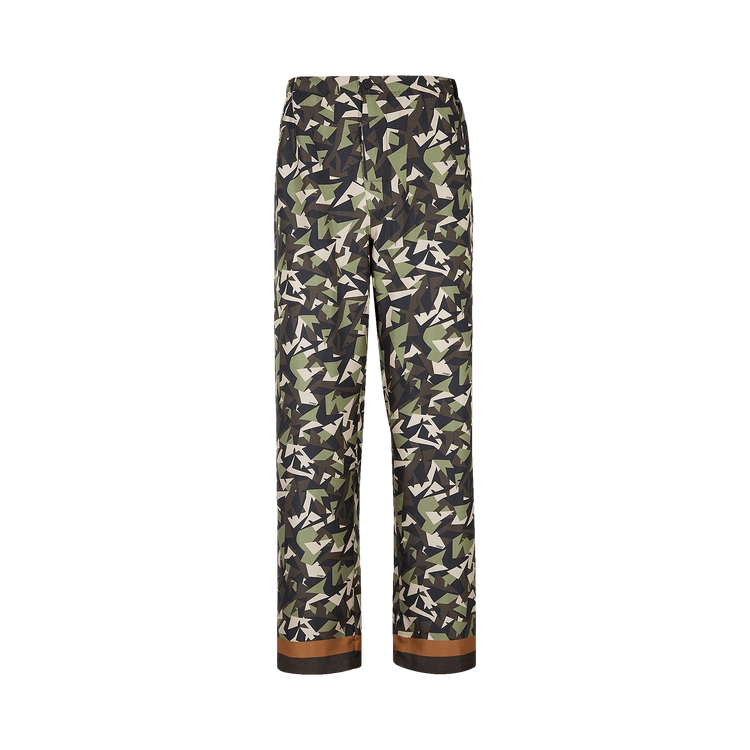 Fendi Mult-Tonal Silk Pants "Deep Forest"