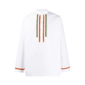 Valentino Embroidered Long-Sleeve Shirt "White"